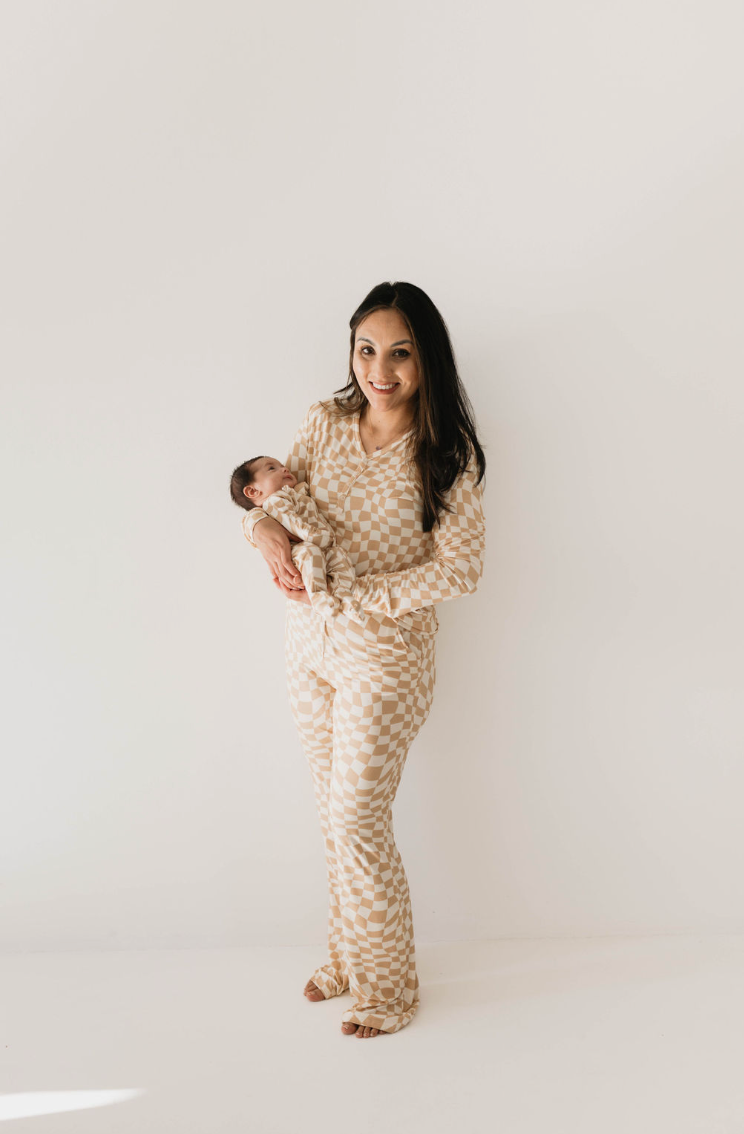 Gold Coast Wavy Checker | Women's Bamboo Pajamas