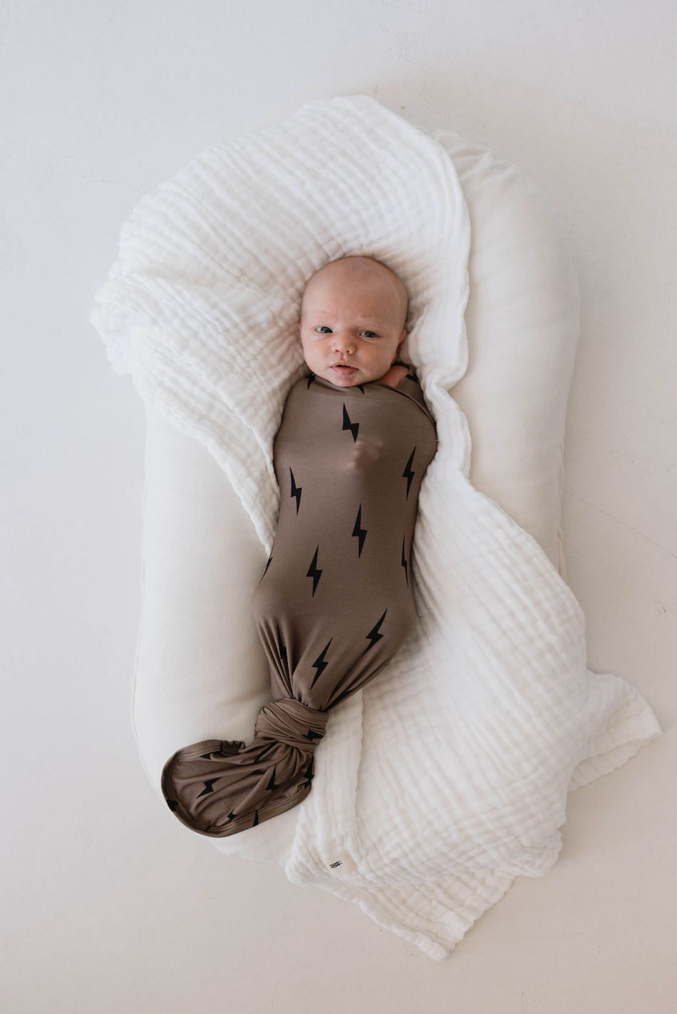 Infant Swaddle | Brown & Black Bolt