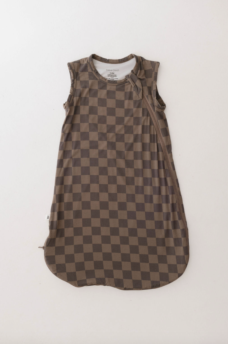 Faded Brown Checkerboard | Bamboo Sleep Sack