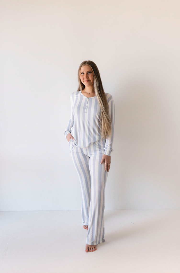 Women's Bamboo Pajamas | Ocean Stripe