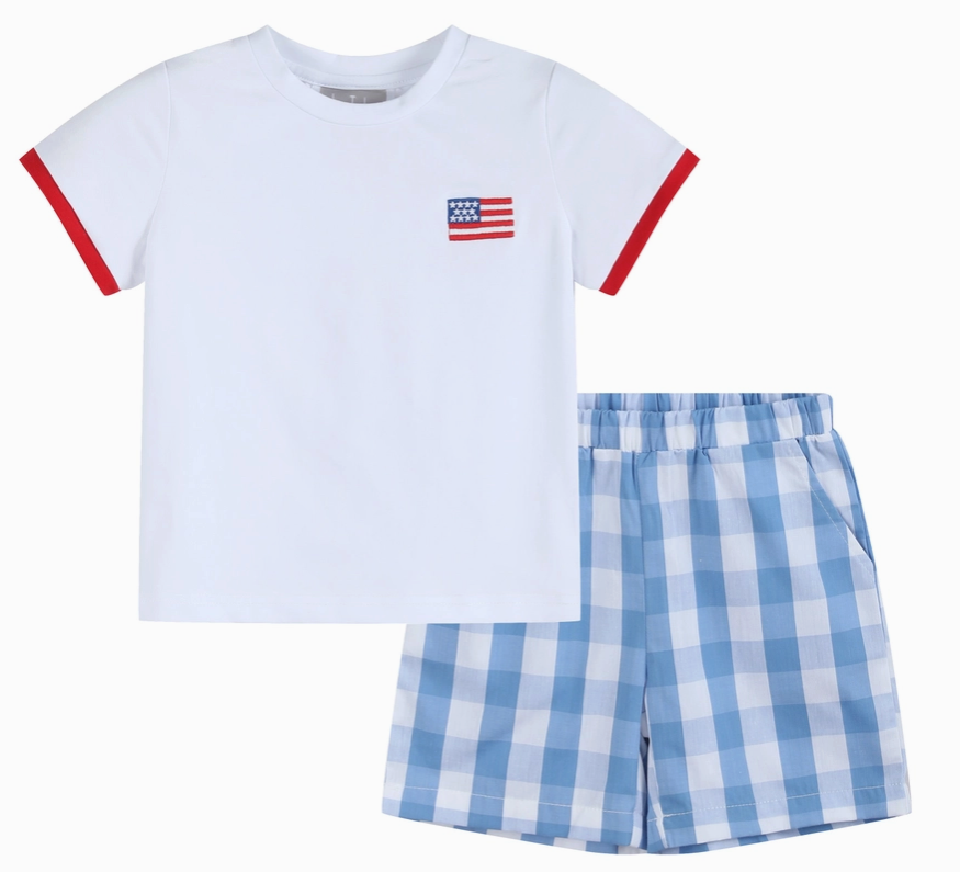 Red, White and Blue Shirt and Shorts Set