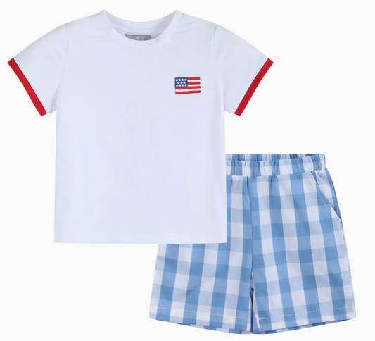 Red, White and Blue Shirt and Shorts Set