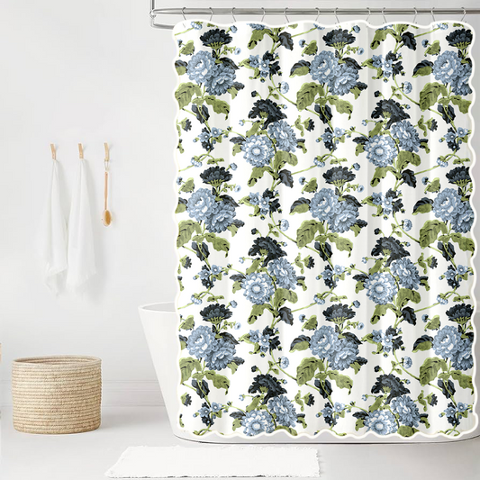 Britain in Sanctuary Scalloped Edge Shower Curtain