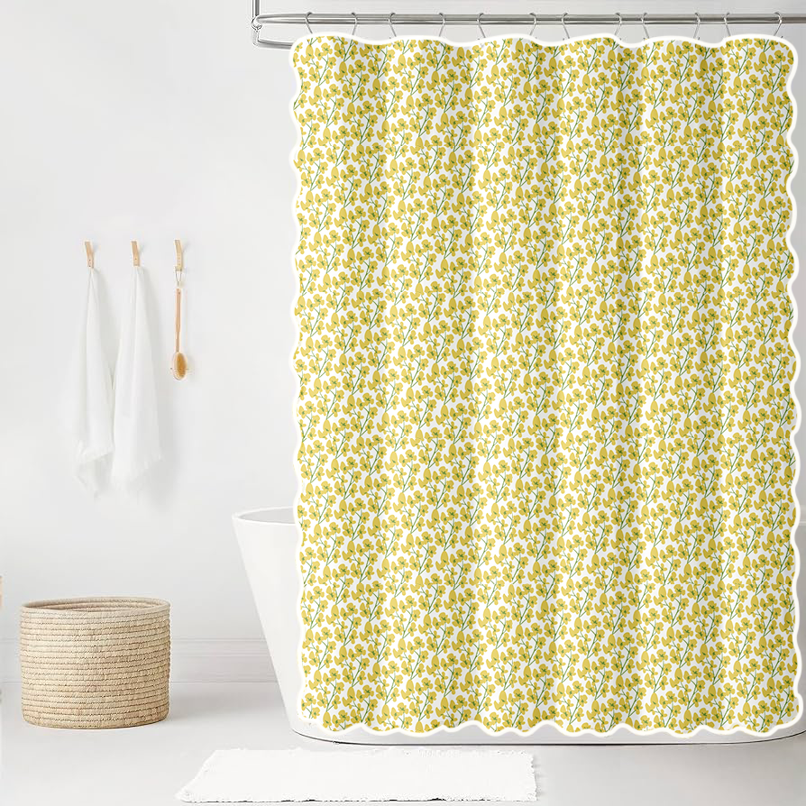 Greenville Small In Eloise & Daffodil Scalloped Edge Shower Curtain