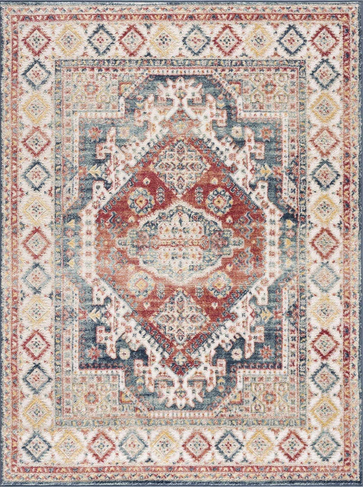 Brend Rust Medallion Area Rug