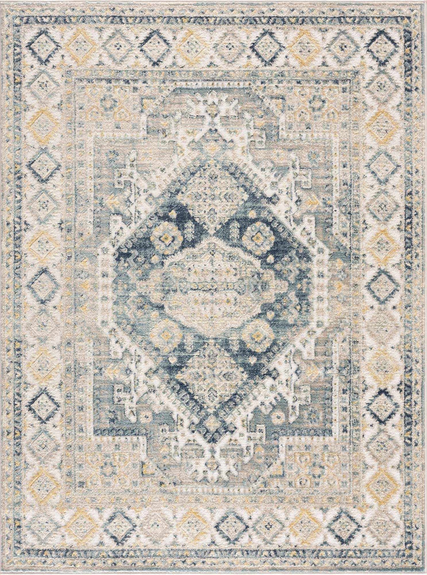 Brend Blue Medallion Area Rug