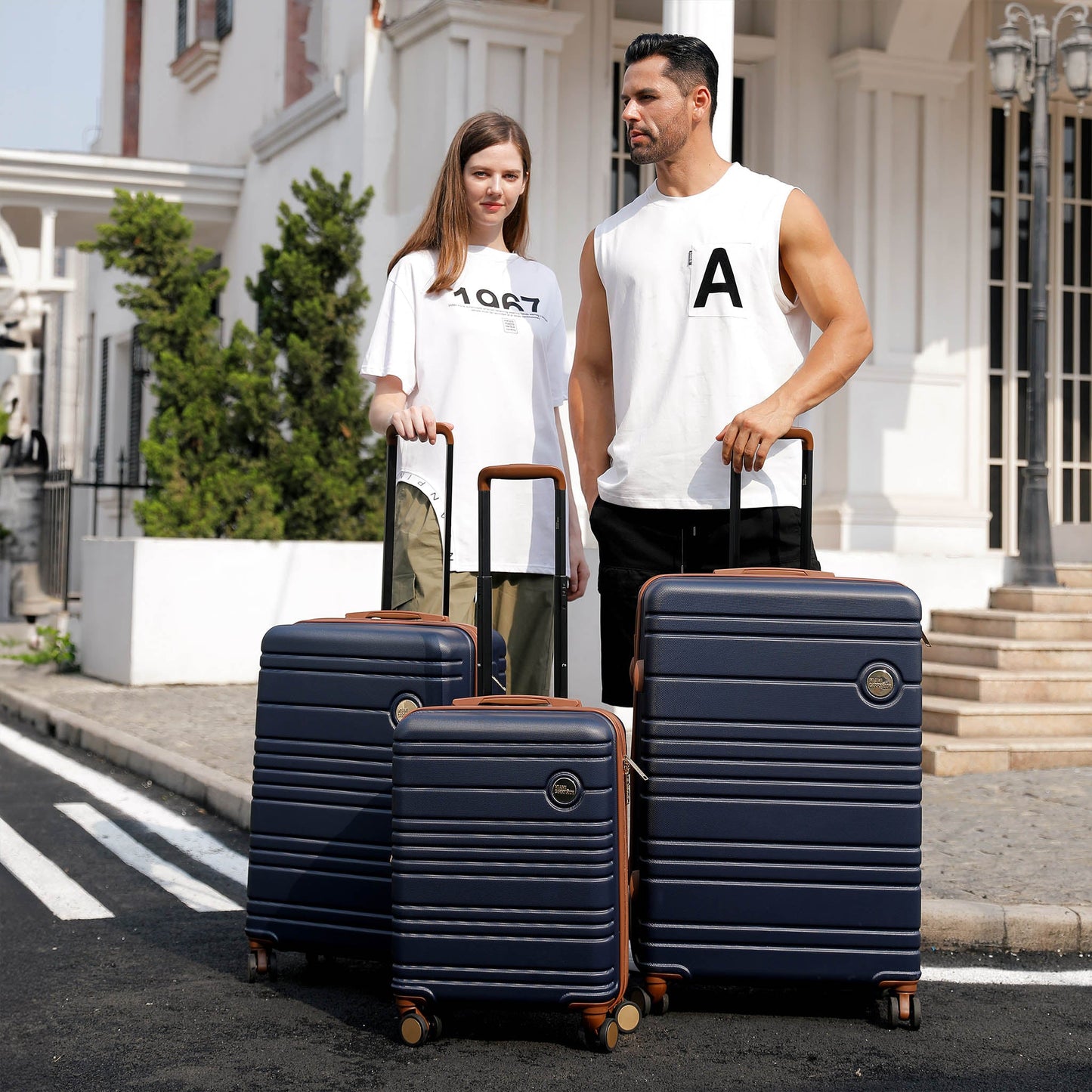 Brickell 3 Piece Expandable Retro Luggage Set