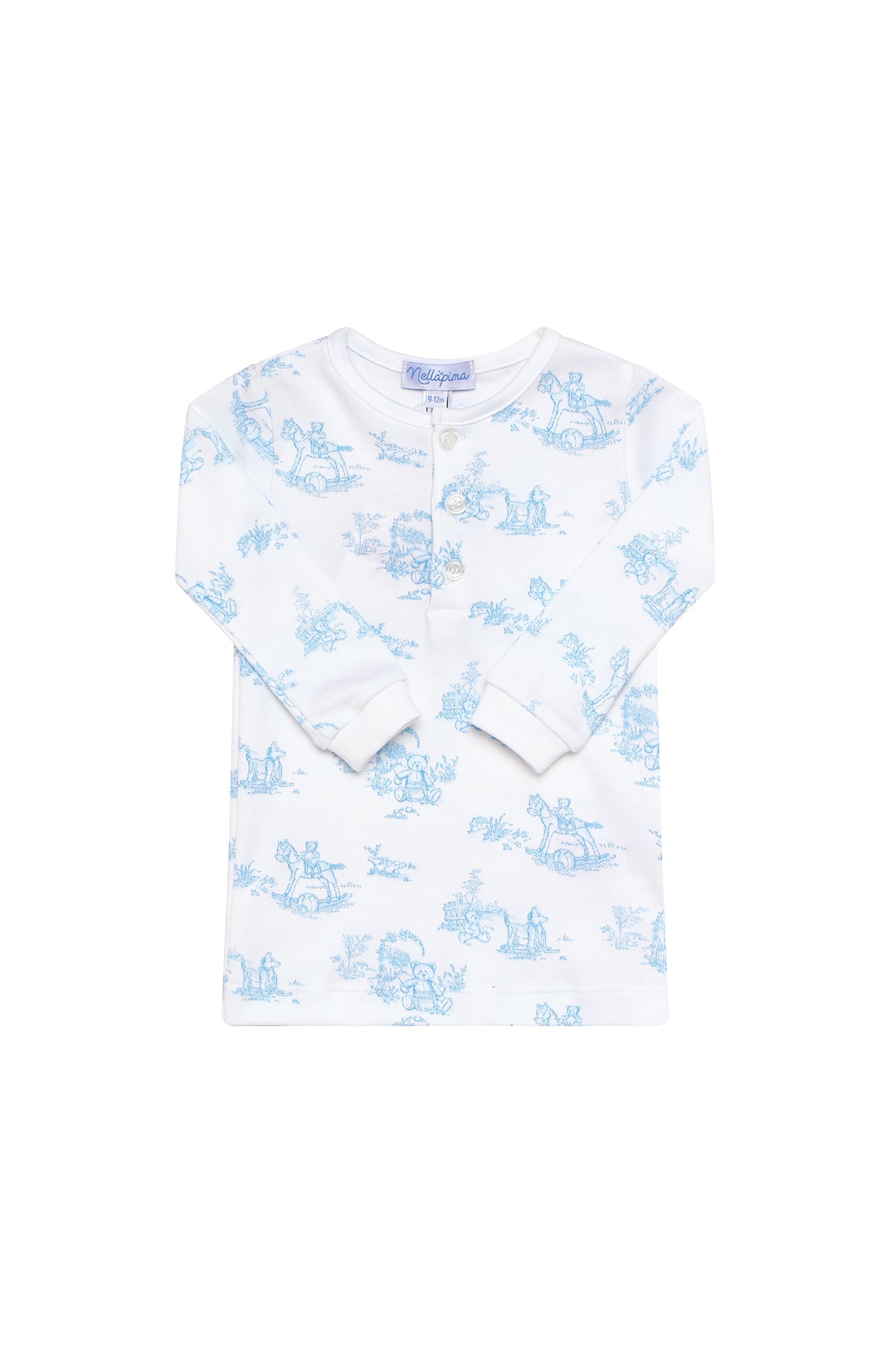 Blue Toile Baby Pajamas