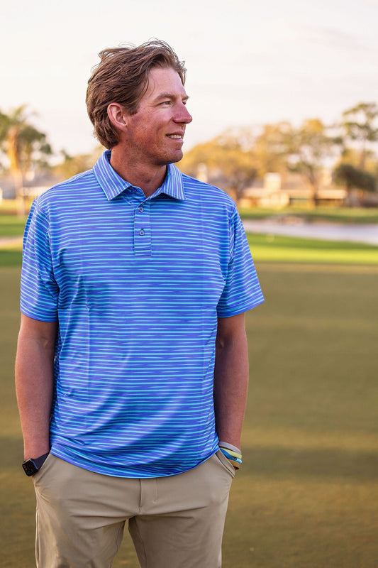 Men's Walker  Performance Polo -Oasis Blue