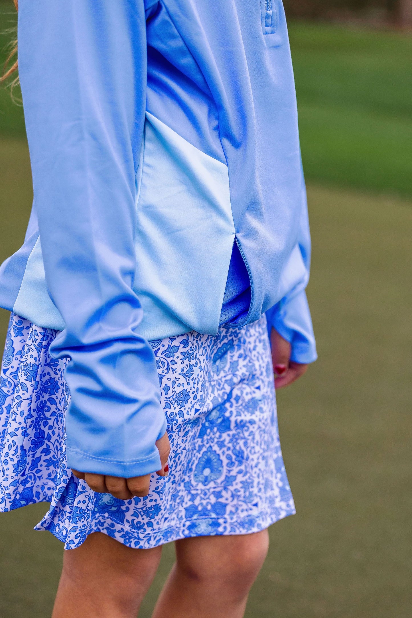 Girls Rowan 1/4 Zip Golf & Tennis Pullover  -Glacial Blue