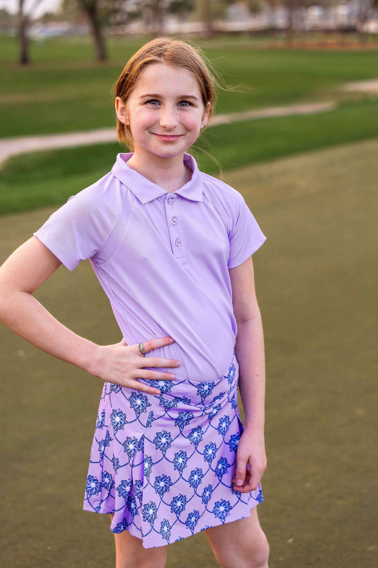 Girls Steffi Layered Hem Skort  -Del Mar Lavender