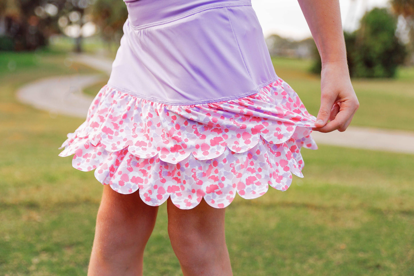 Girls Sophia Layered Hem Golf & Tennis Skort  -Stroke of Genius Blush