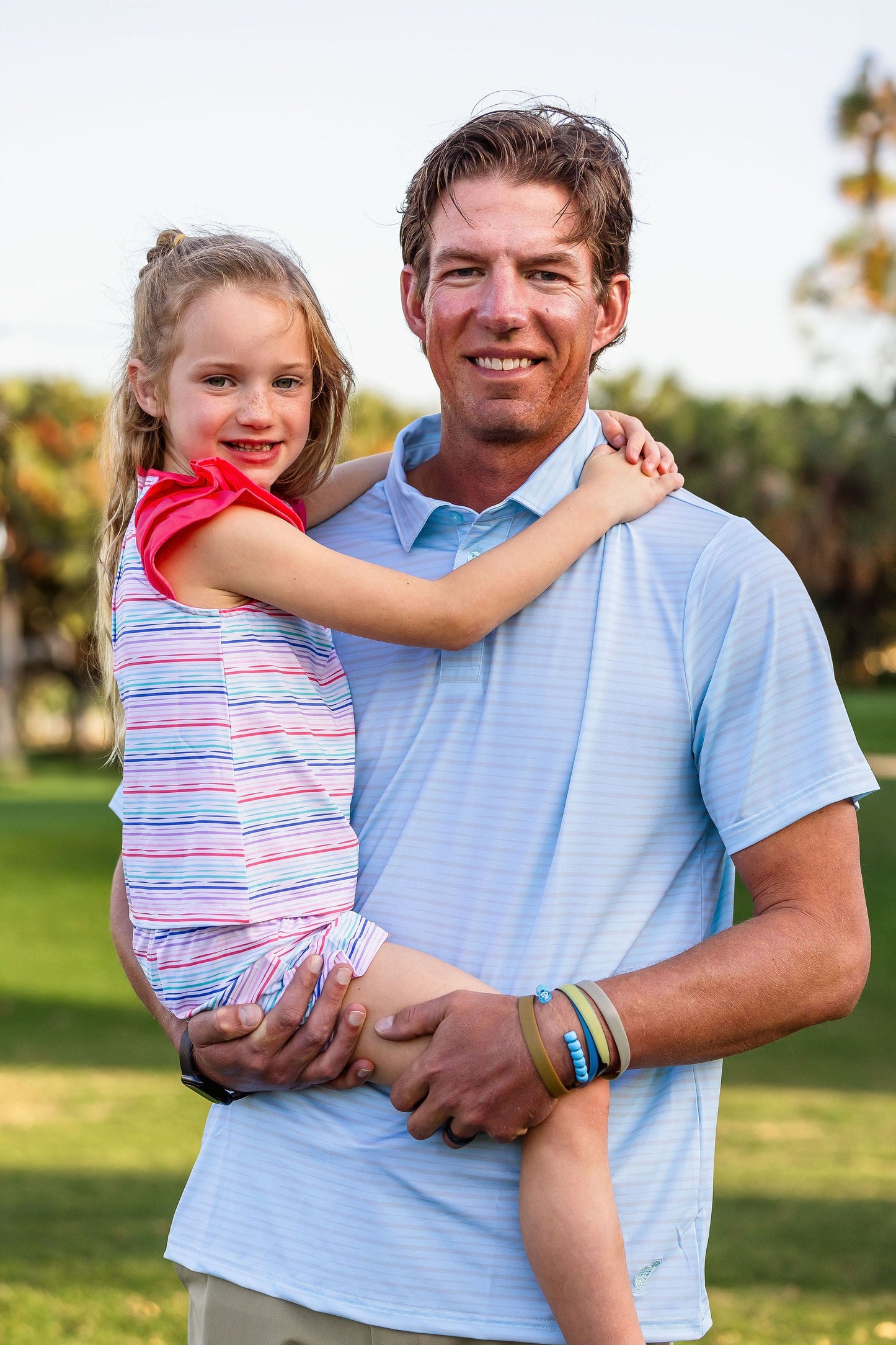 Men's Walker  Performance Polo -Sonoma Stripe Glacial Blue