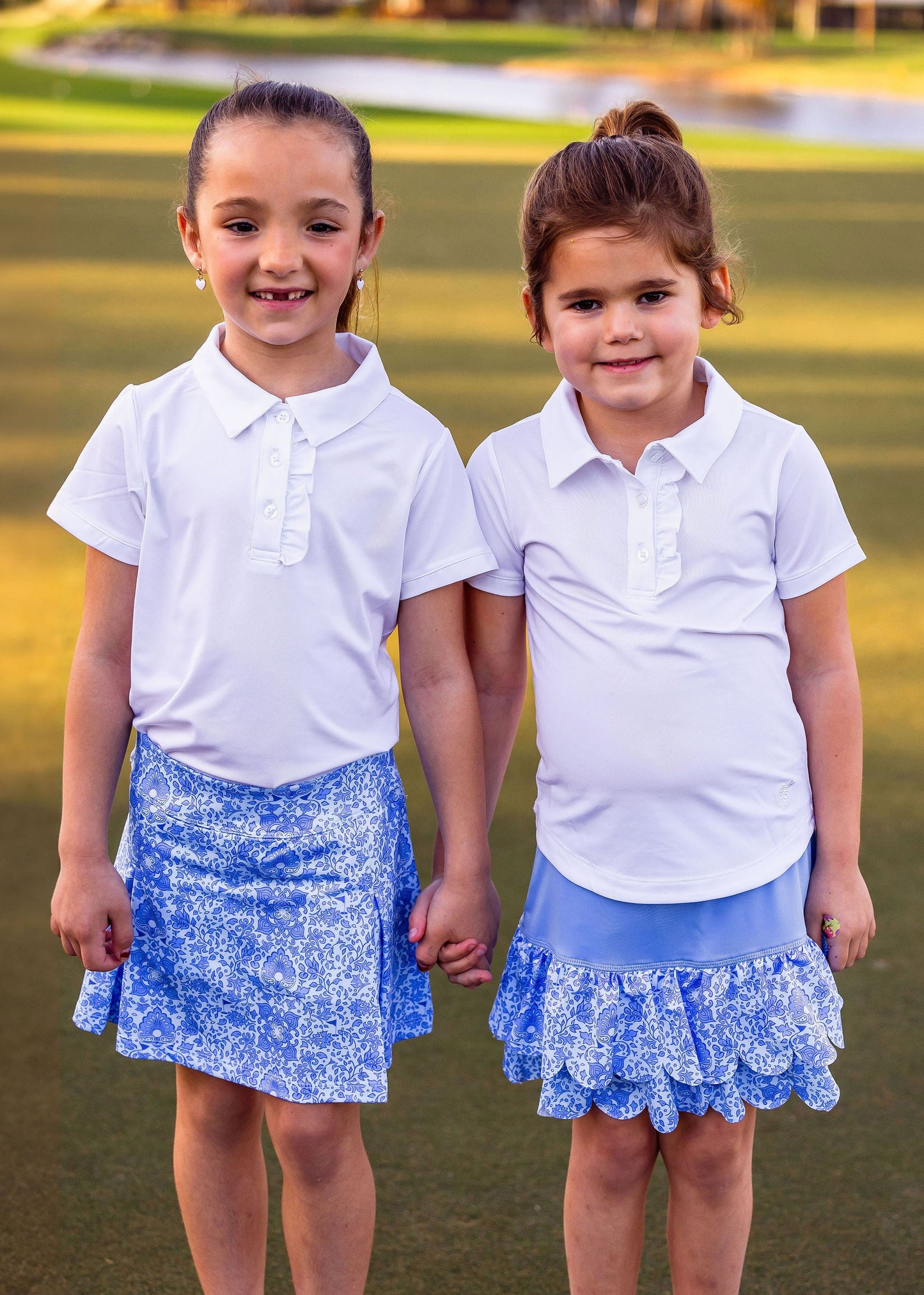 Girls Steffi Layered Hem Skort  -Riviera Glacial Blue