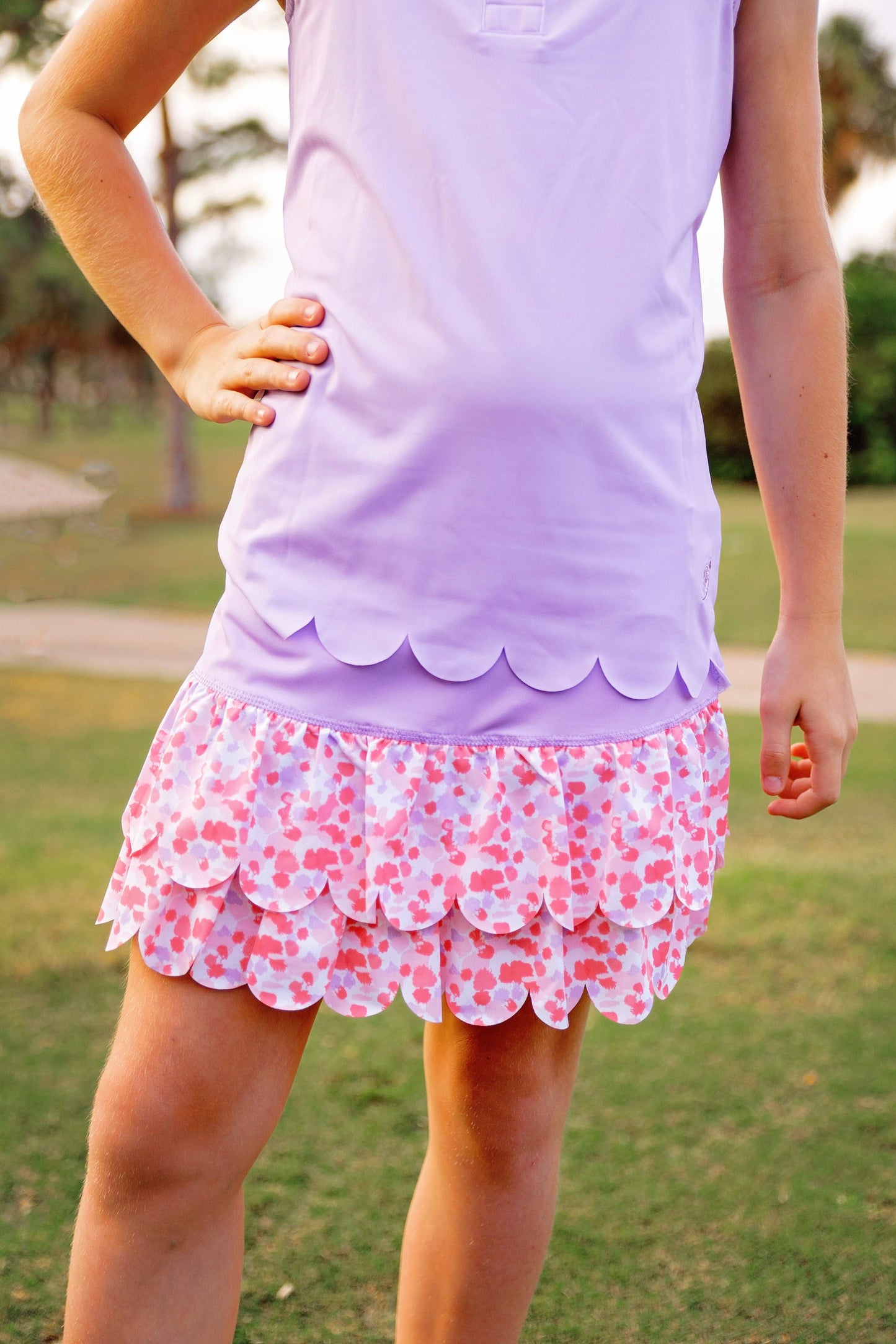 Girls Sophia Layered Hem Golf & Tennis Skort  -Stroke of Genius Blush