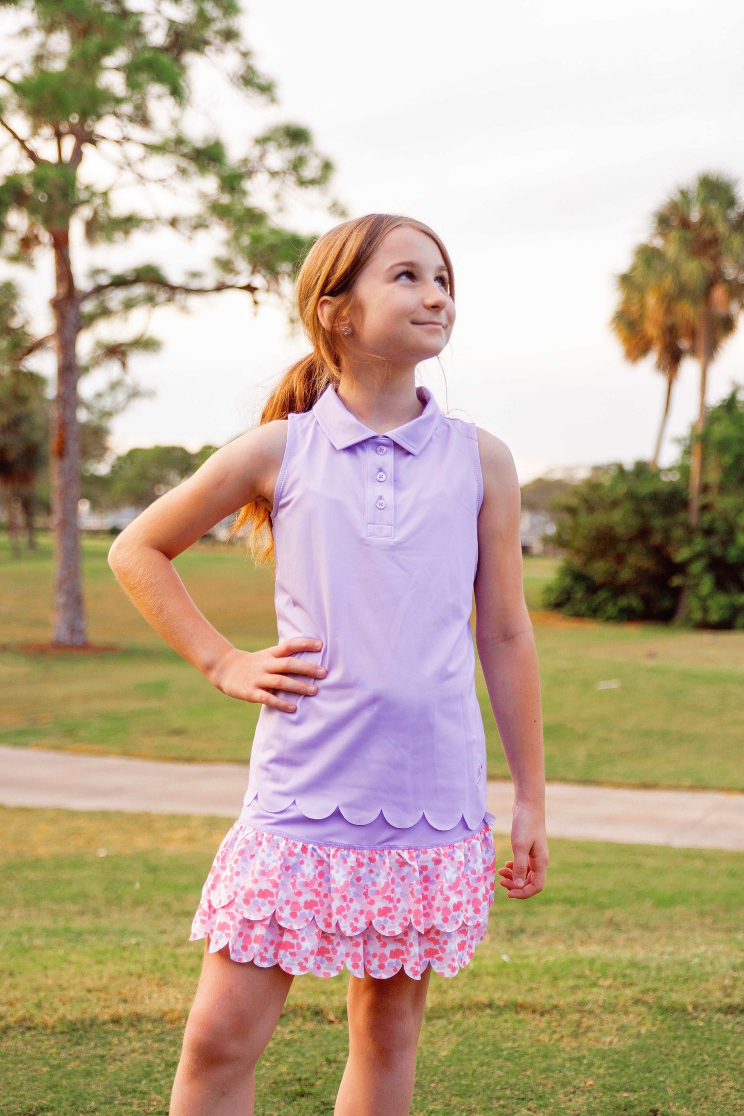 Girls Sophia Layered Hem Golf & Tennis Skort  -Stroke of Genius Blush
