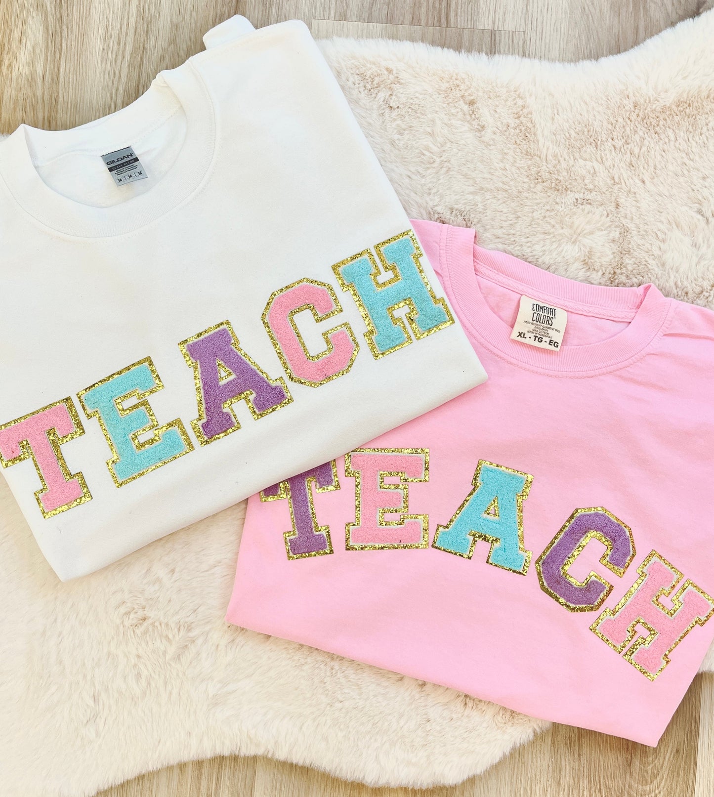 Teach Letter Patch Crewneck Sweatshirt