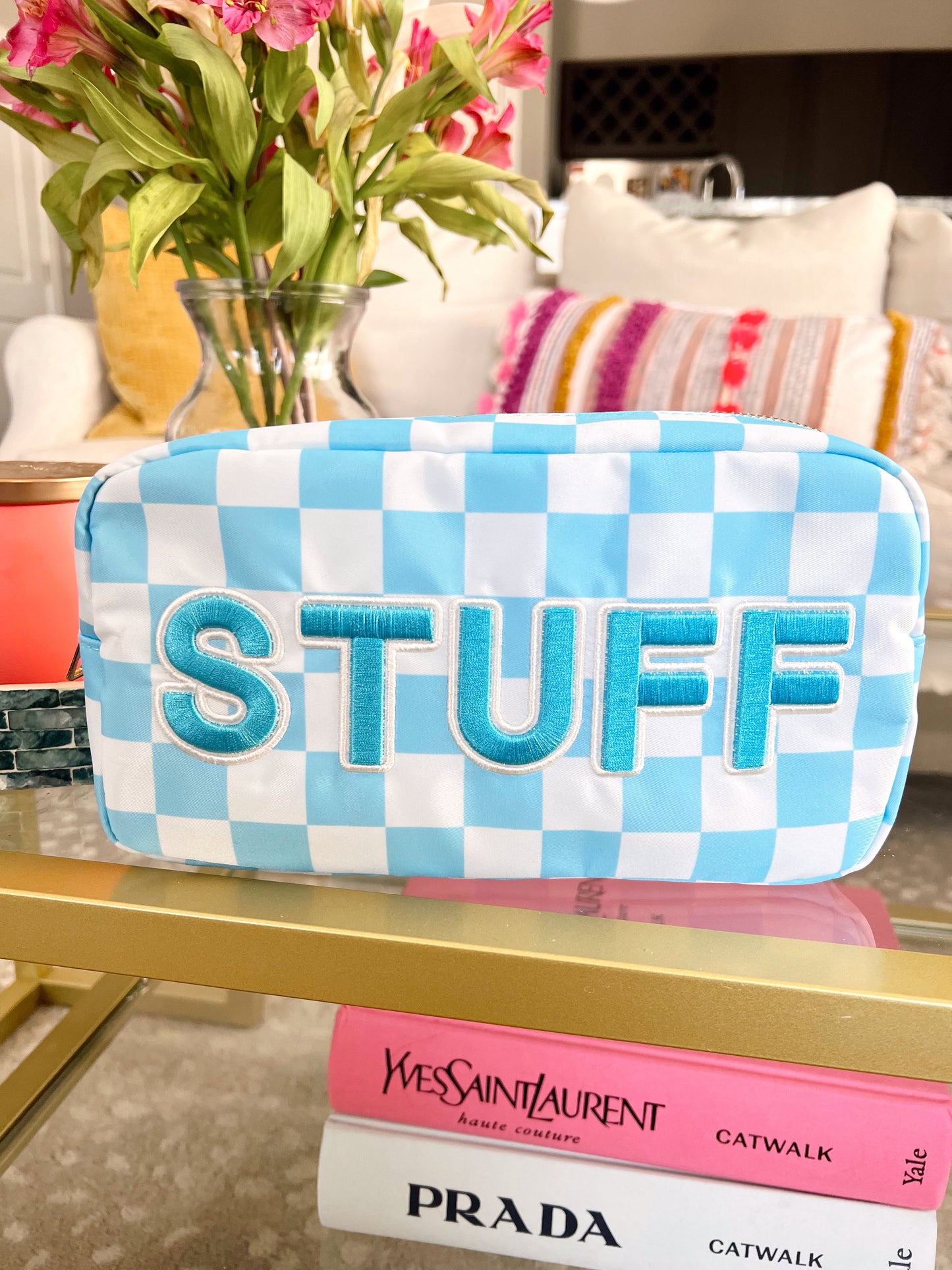 Stuff Large Bag - Blue Checkered