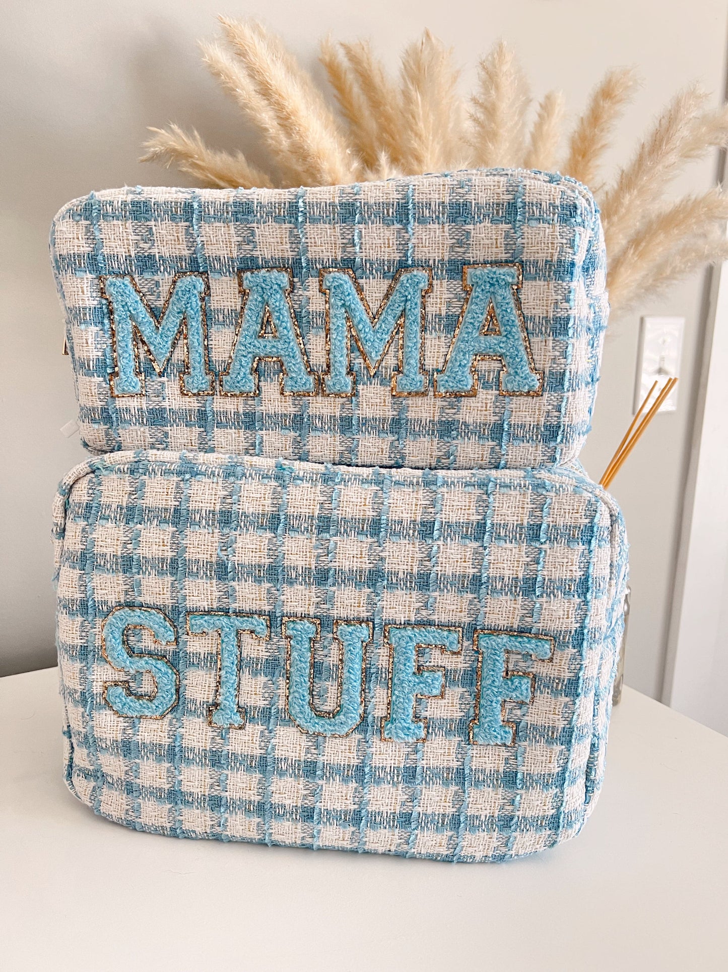 Mama Large Bag - Blue Plaid