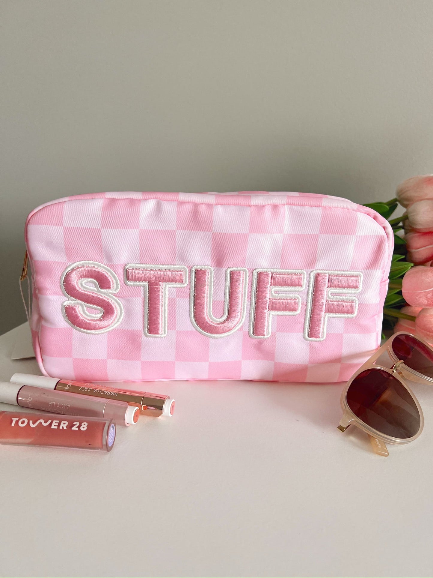 Stuff Large Bag - Pink Checkered