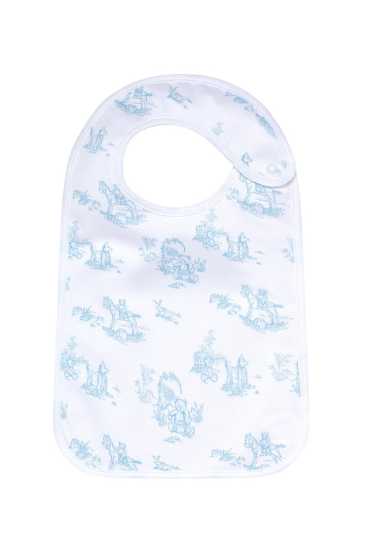 Blue Toile Baby Feeding Bib