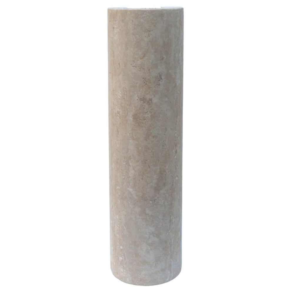 Troia Light Travertine Pedestal Stand-alone Sink Honed and Filled (W)15" (L)16" (H)33.5"