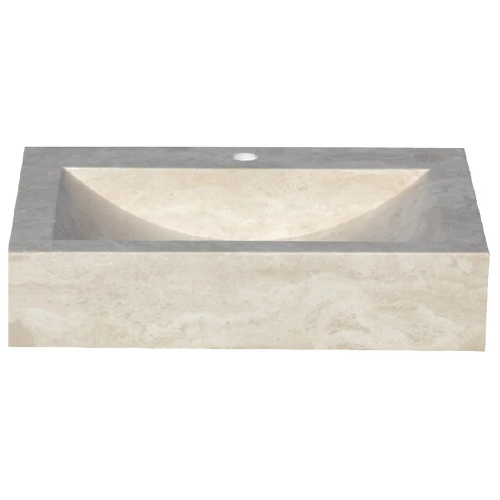 Troia Light Travertine Rectangular Sink Honed and Filled (W)18" (L)21.4 (H)4"