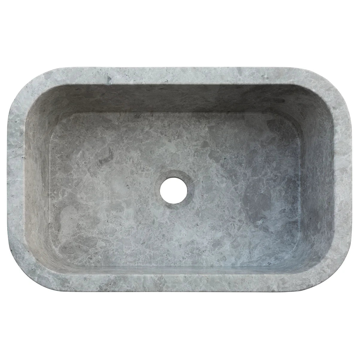 Tundra Gray Marble Rectangular Wall-mount Bathroom Sink (W)12" (L)18" (H)7"