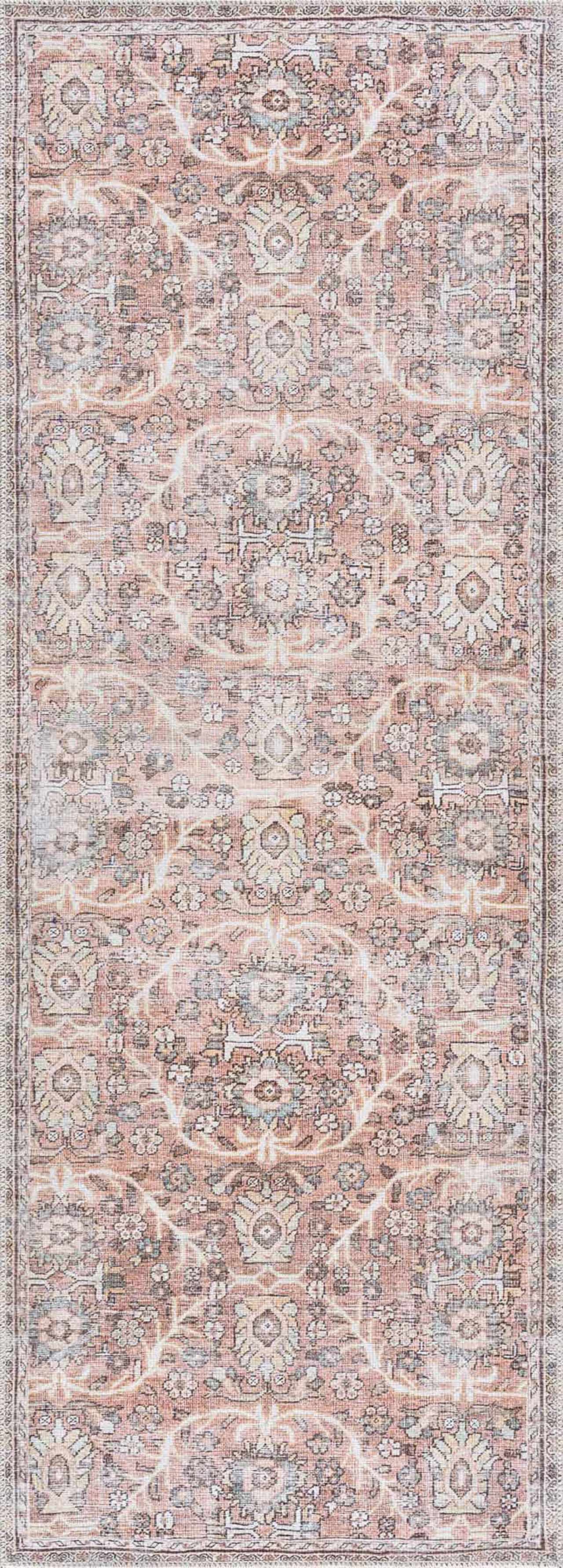 Urpi Rose & Brown Washable Area Rug - Clearance