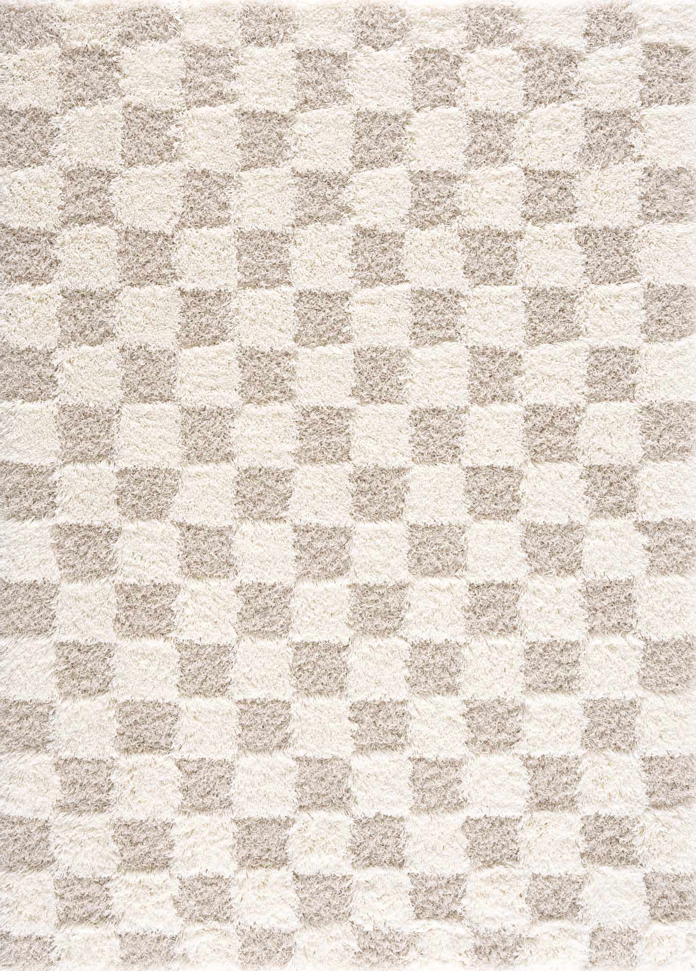 Atira Light Brown Checkered Area Rug