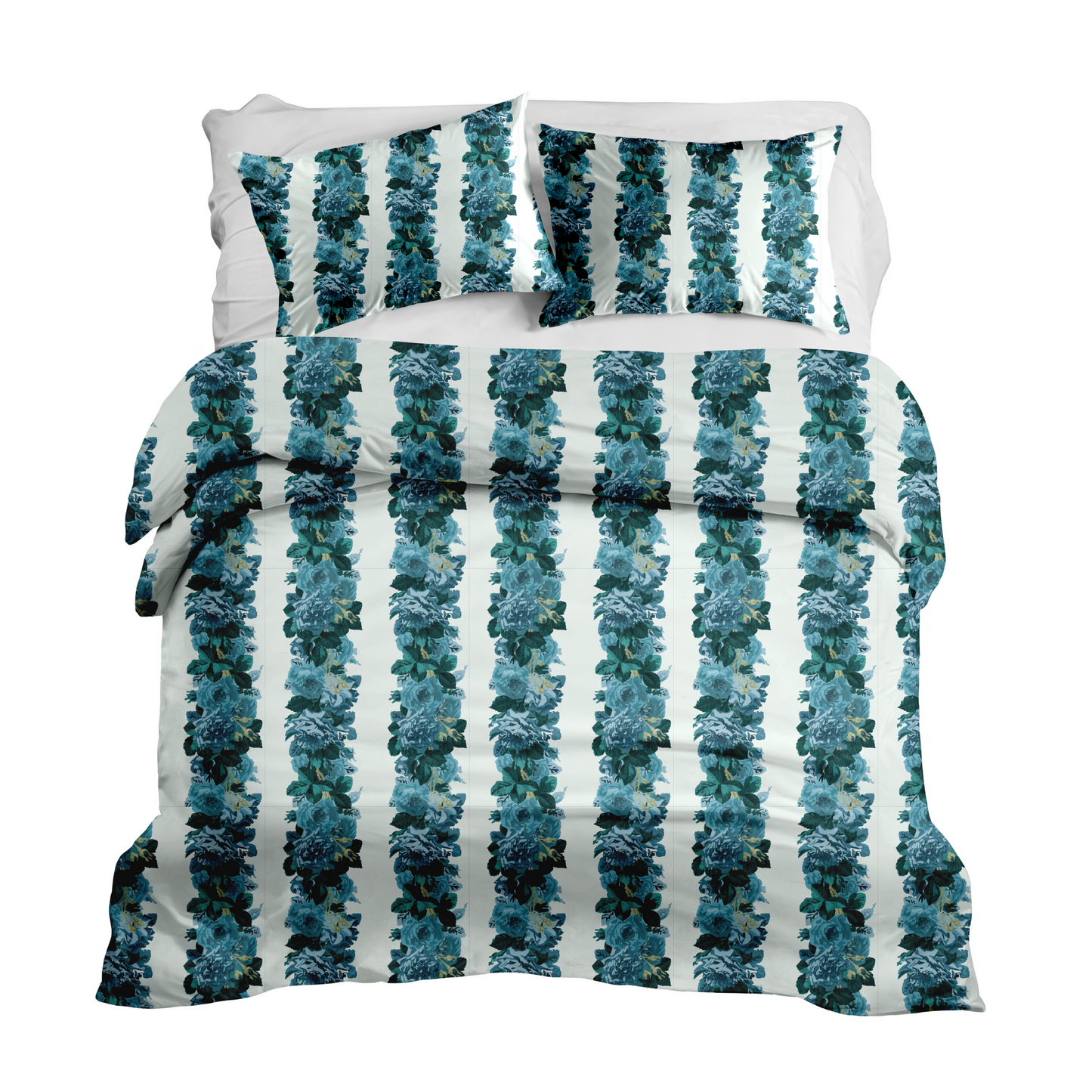 Eliza Jane in Teal on Mint Duvet Cover