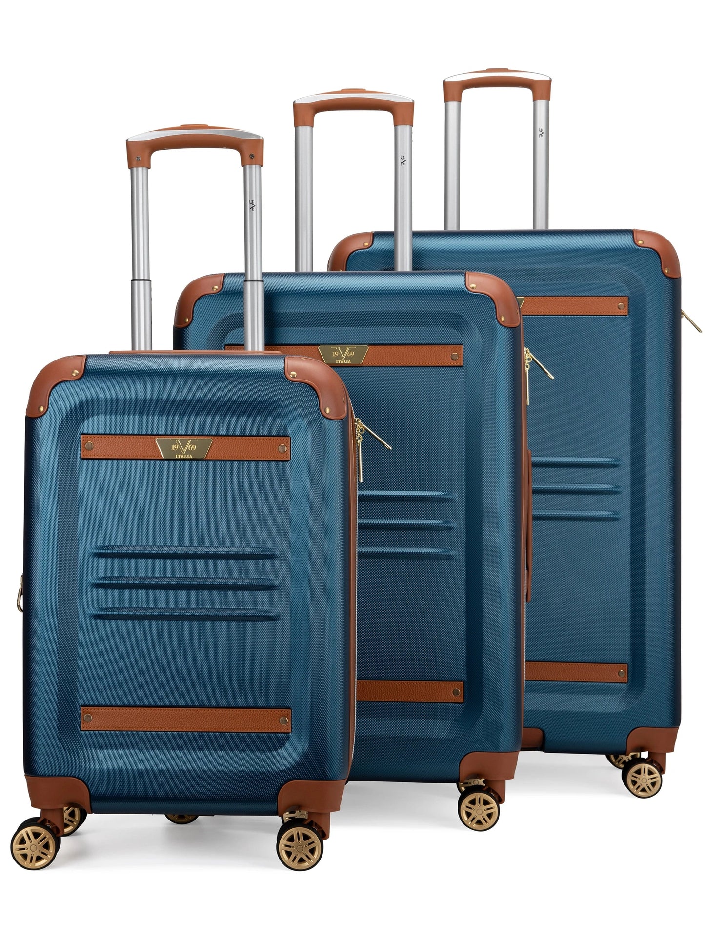 Vintage 3 Piece Expandable Retro Luggage Set