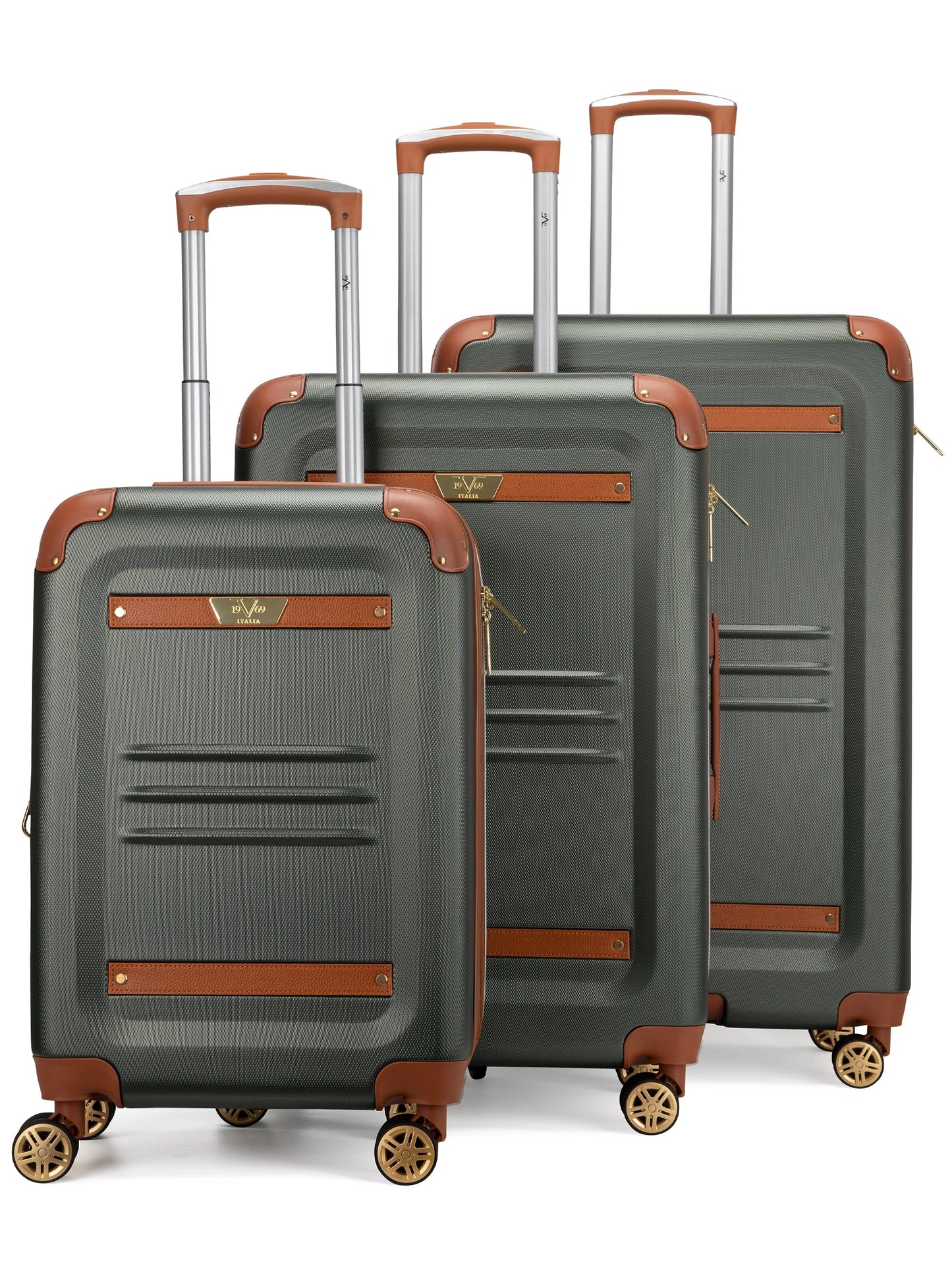 Vintage 3 Piece Expandable Retro Luggage Set