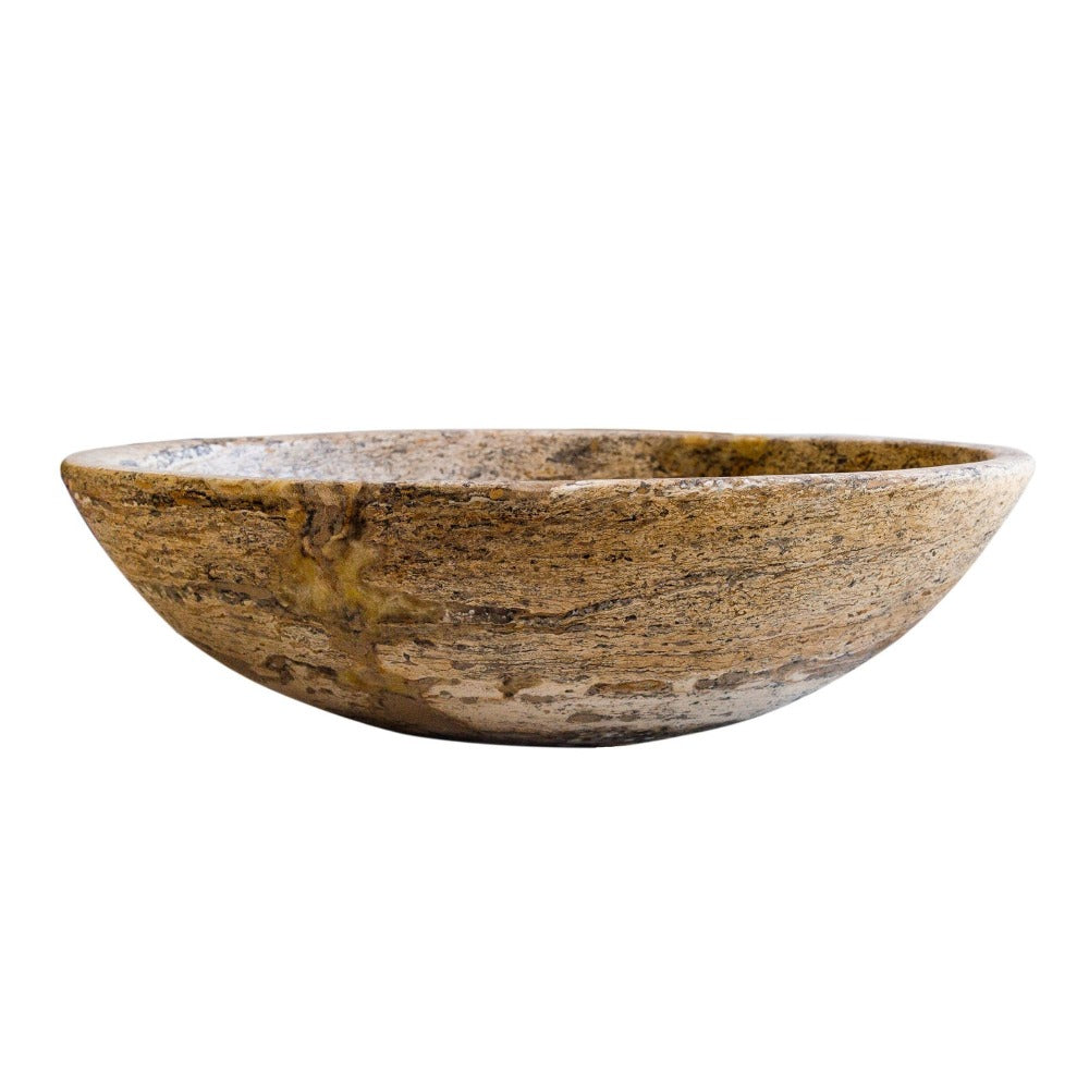 Valencia Travertine Natural Stone Oval Vessel Sink (W)16" (L)21" (H)6"