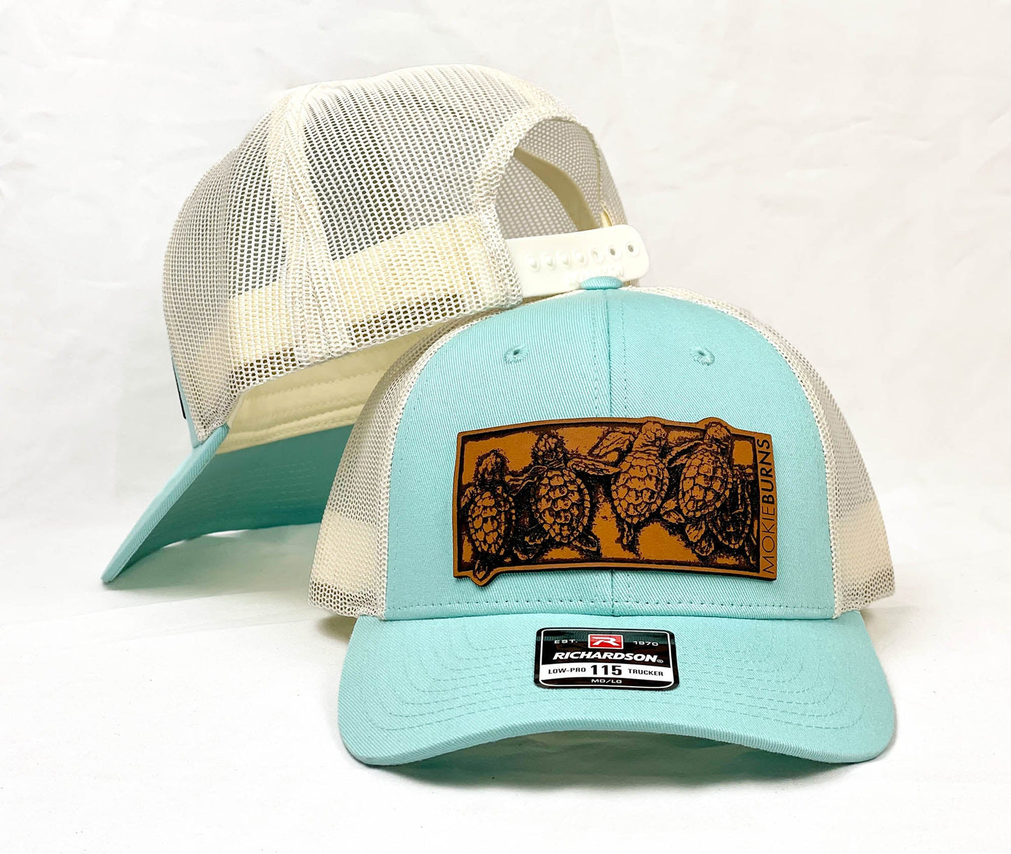 Baby Sea Turtles Trucker Hat - Aruba Blue/Birch Low Profile + Classic Patch