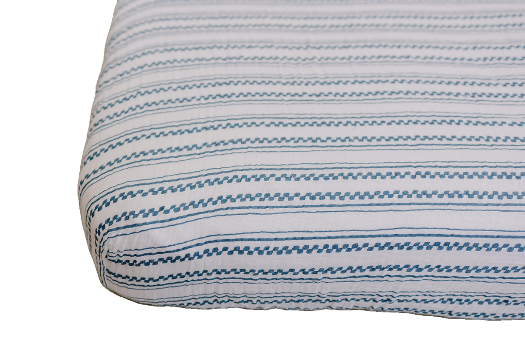 Western Stripe Classic Muslin Crib Sheet