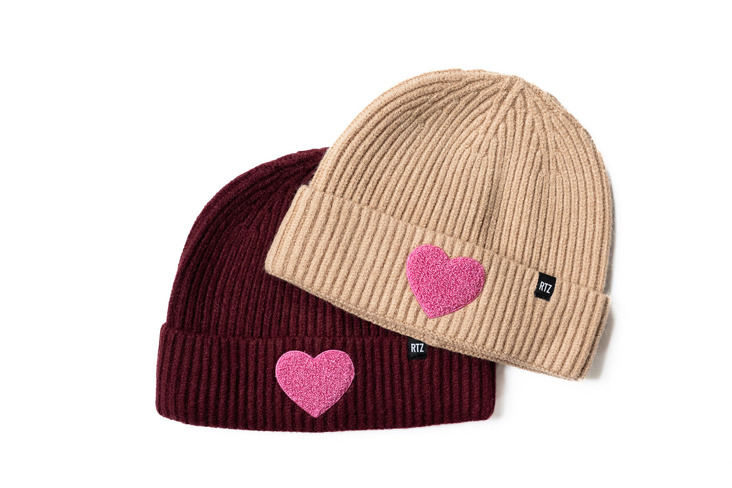 Maroon Terry Heart Beanie