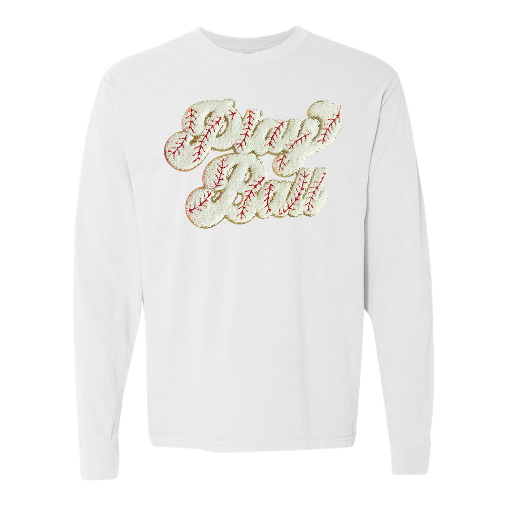 Play Ball Letter Patch Long Sleeve T-Shirt