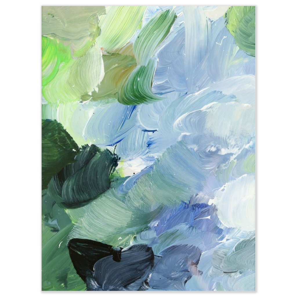 Cornflower paint palette, a fine art print on paper