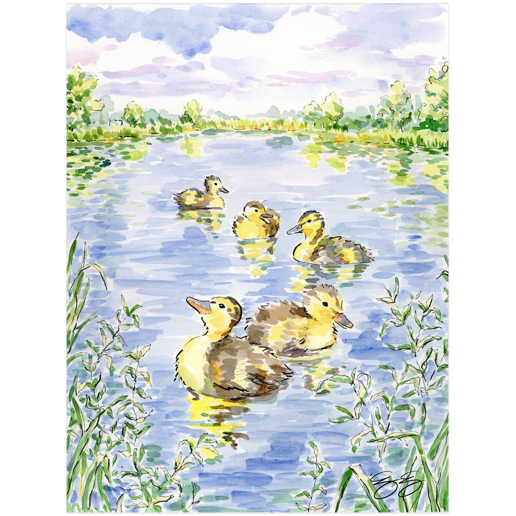 Baby Farm Animals: Ducks, a fine art print on paper