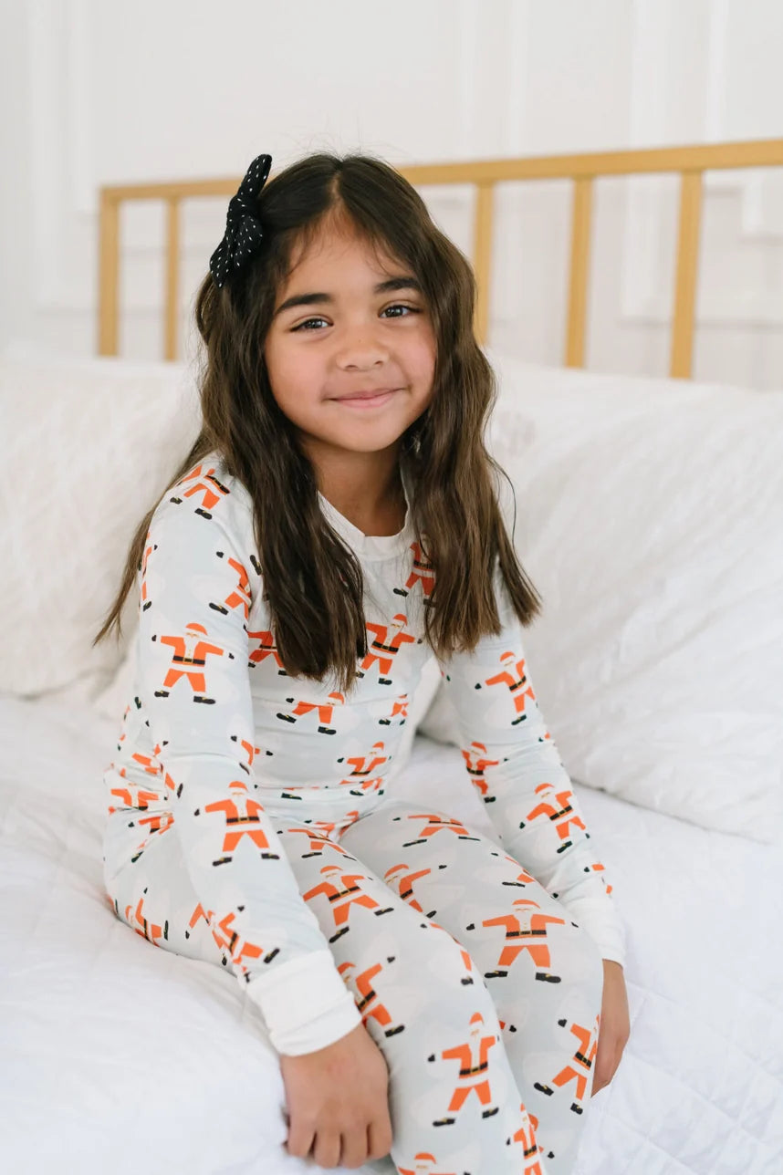 2 Piece Kids Bamboo Pajama Set in Santa Angels