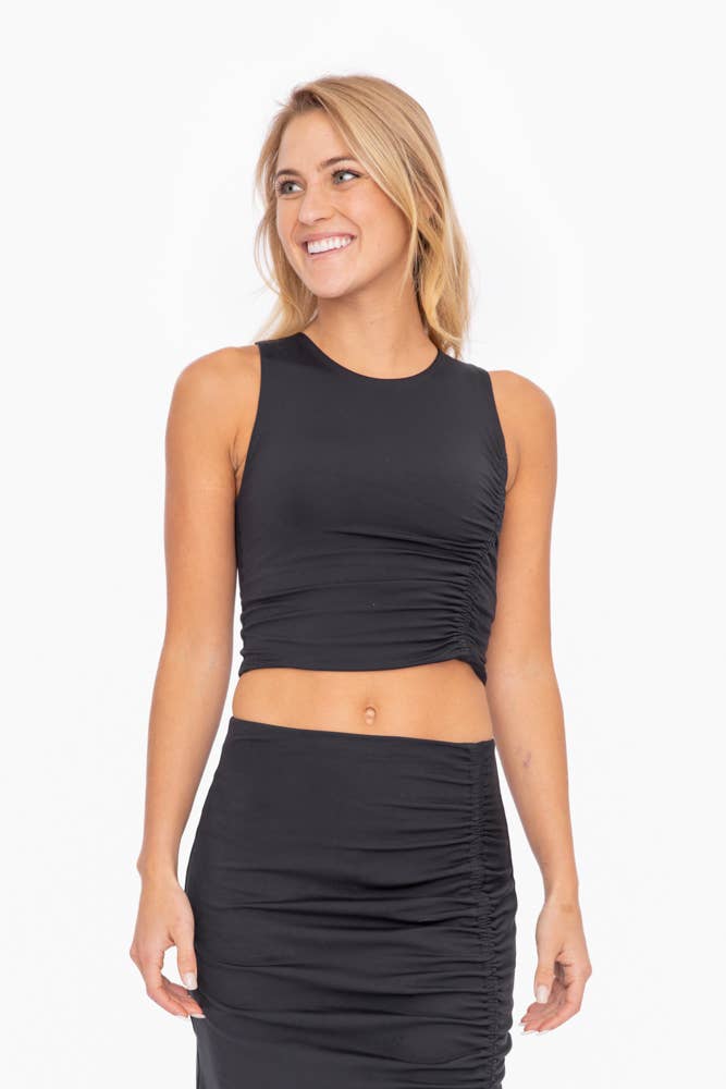 Mono B - Venice Asymmetric Cinch Crop Top