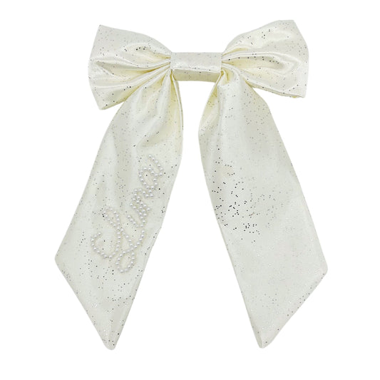 Ivory Glitter Pearl Bow