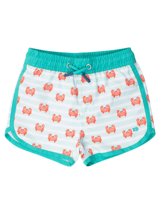 RuffleButts + RuggedButts - Boys Crabby Cove Dolphin Hem Swim Trunks
