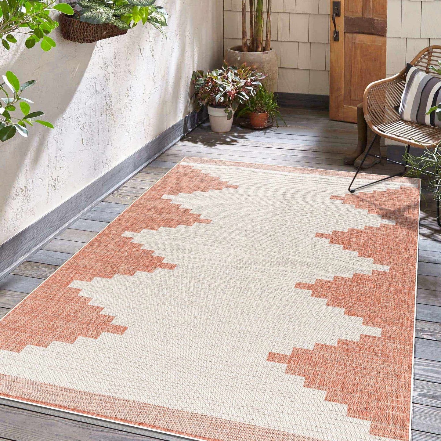 Djugun Brick Red Outdoor Rug