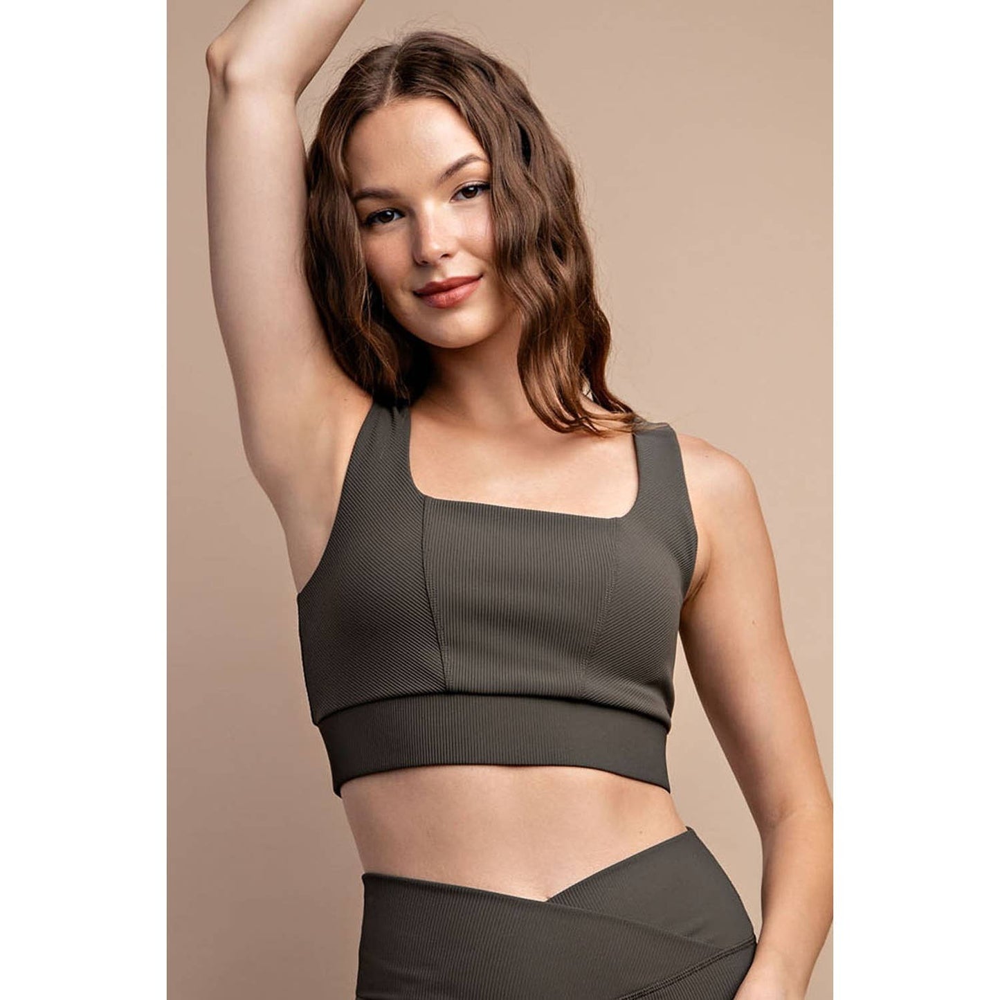 Rae Mode - NYLON RIB SQUARE NECK SPORTSBRA