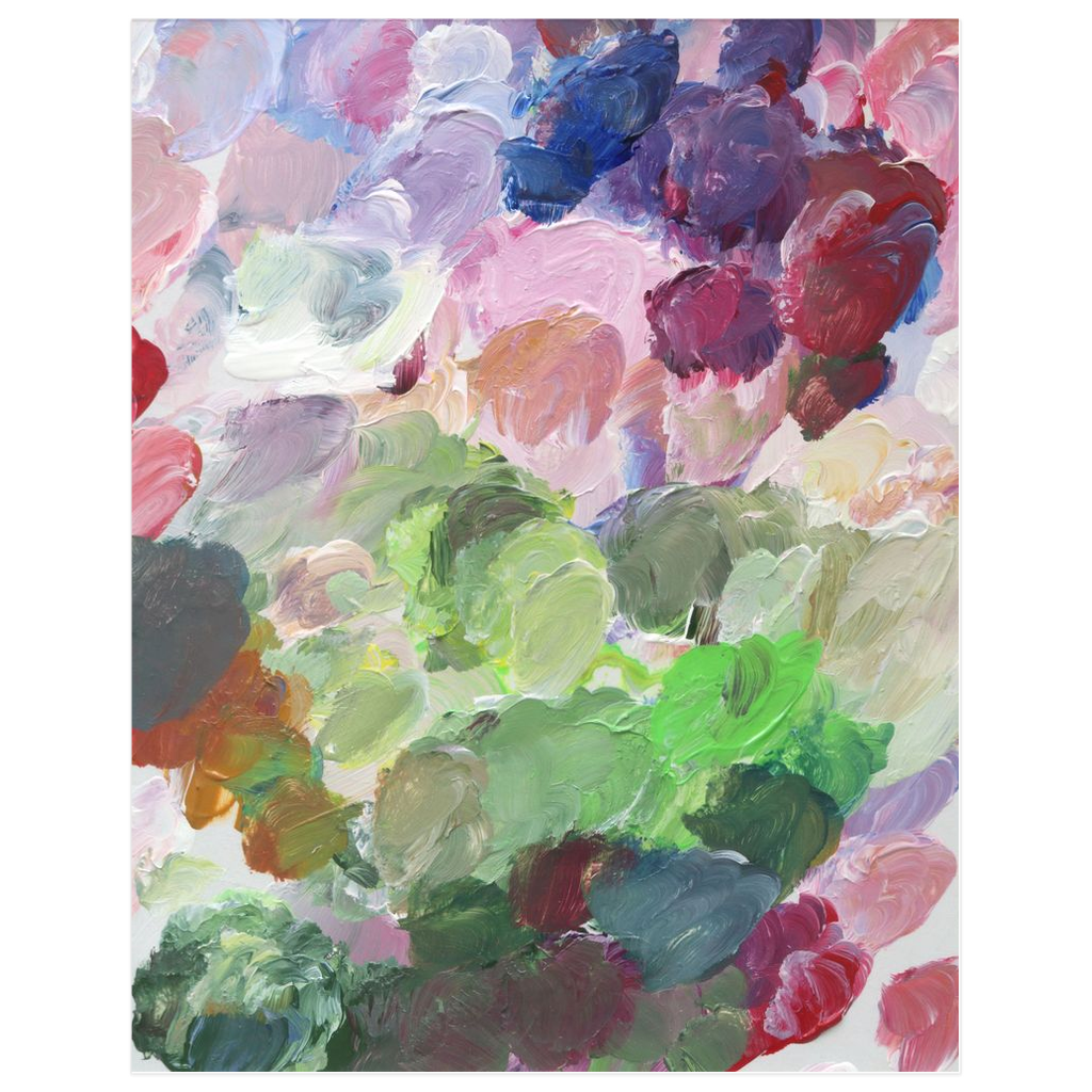 Aster paint palette, a fine art print on paper