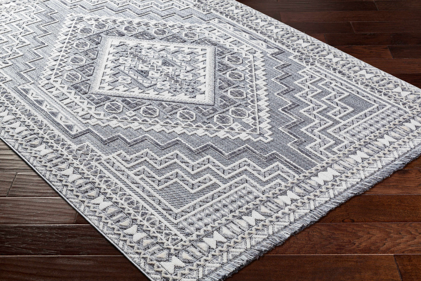 Alya Textured Medallion Fringe Rug - Limited Edition