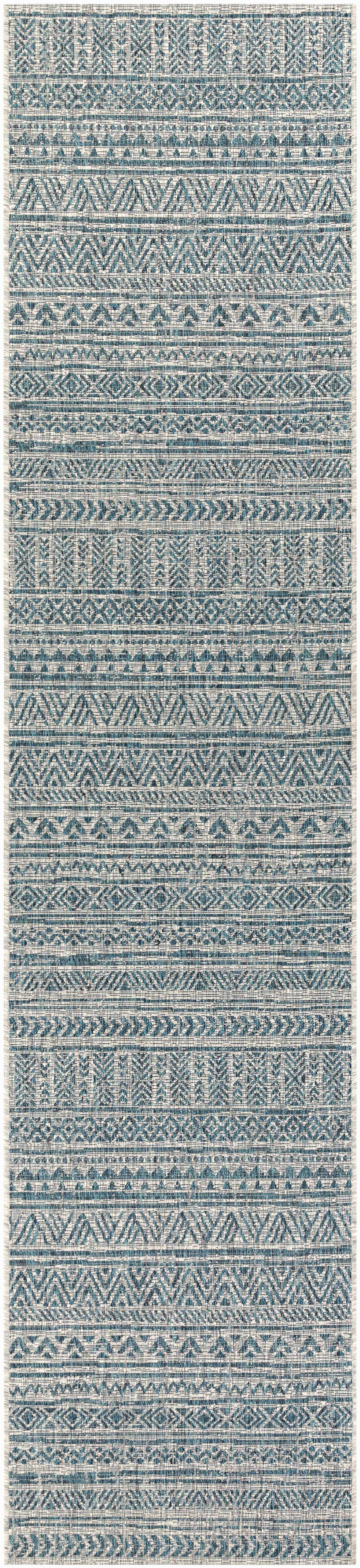 Novato Aqua All Over Pattern Performance Rug