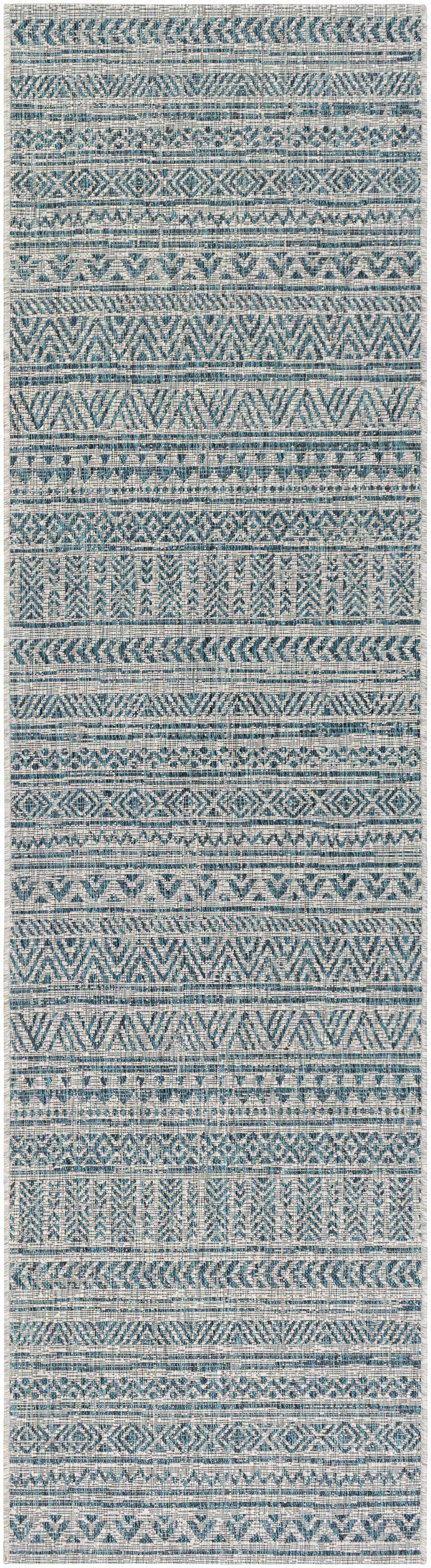 Novato Aqua All Over Pattern Performance Rug